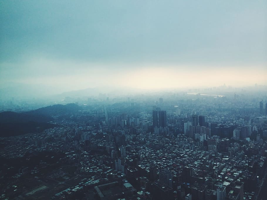 horizon, cloud, sky, sunrise, skyline, morning, dawn, city HD wallpaper
