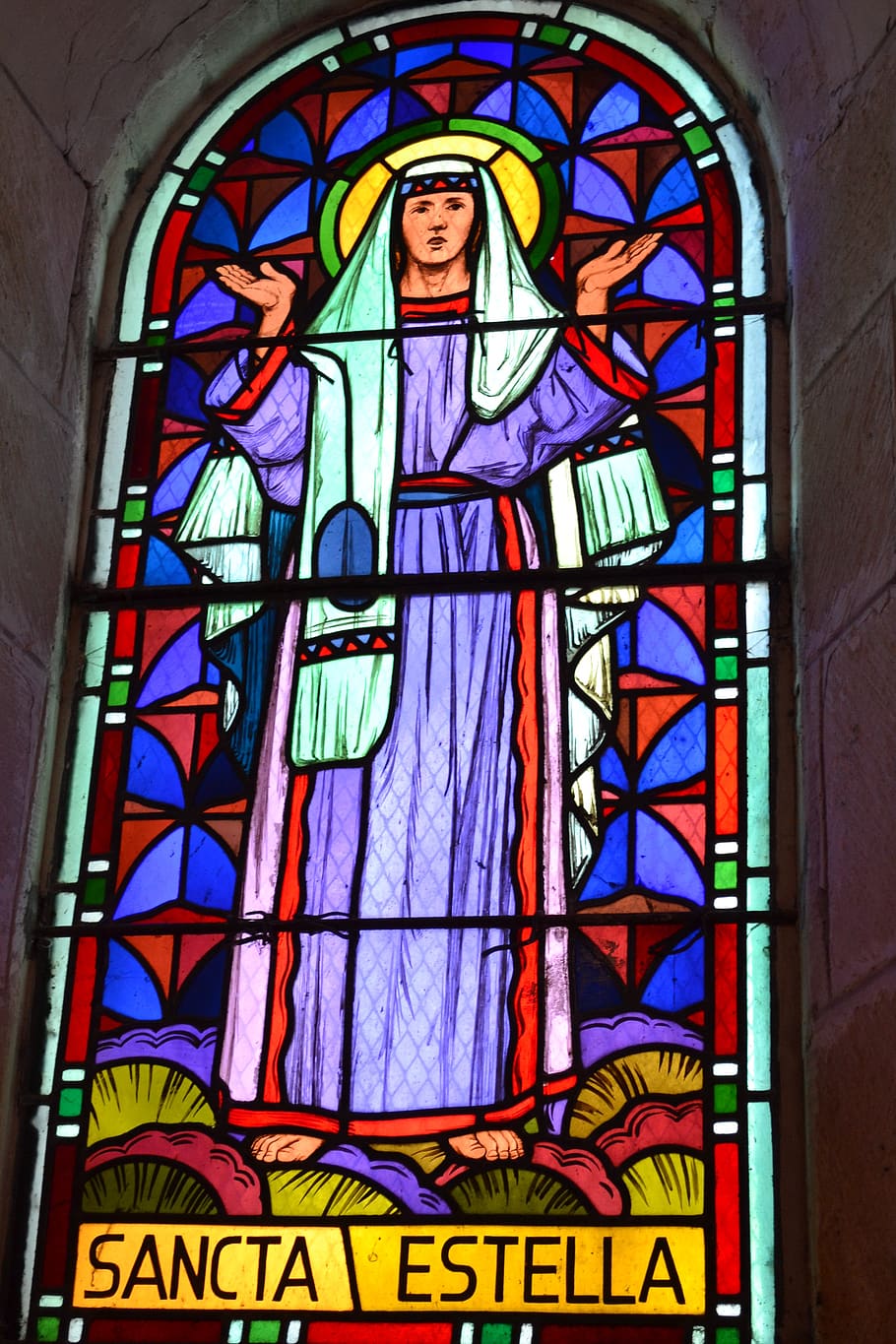 stained glass, woman, estelle, light, colorful, multi colored