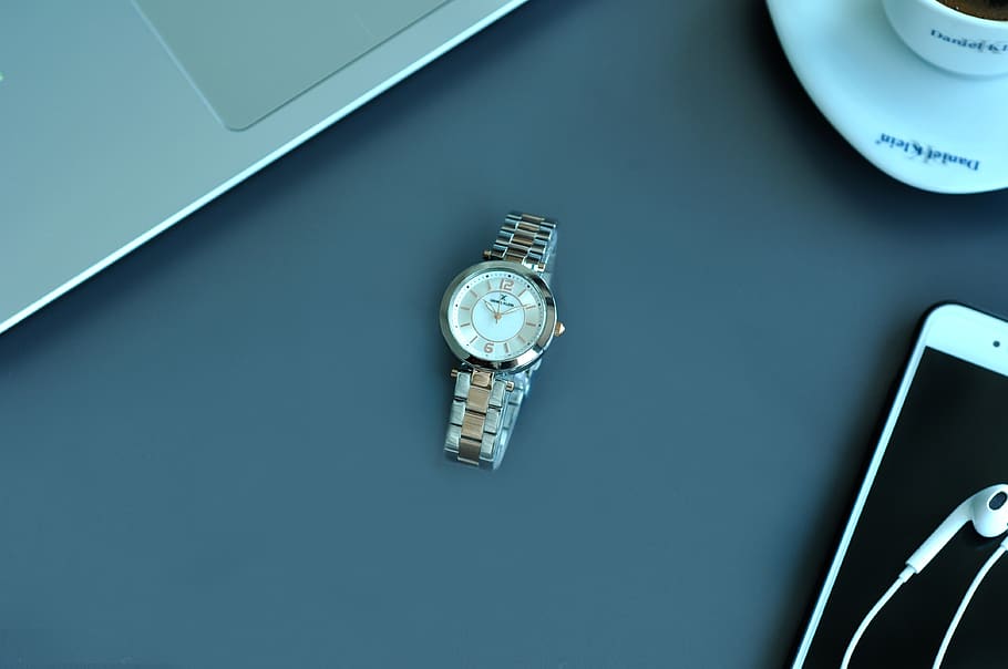 time, combine, coffee, iphone, headphone, notepad, computer HD wallpaper