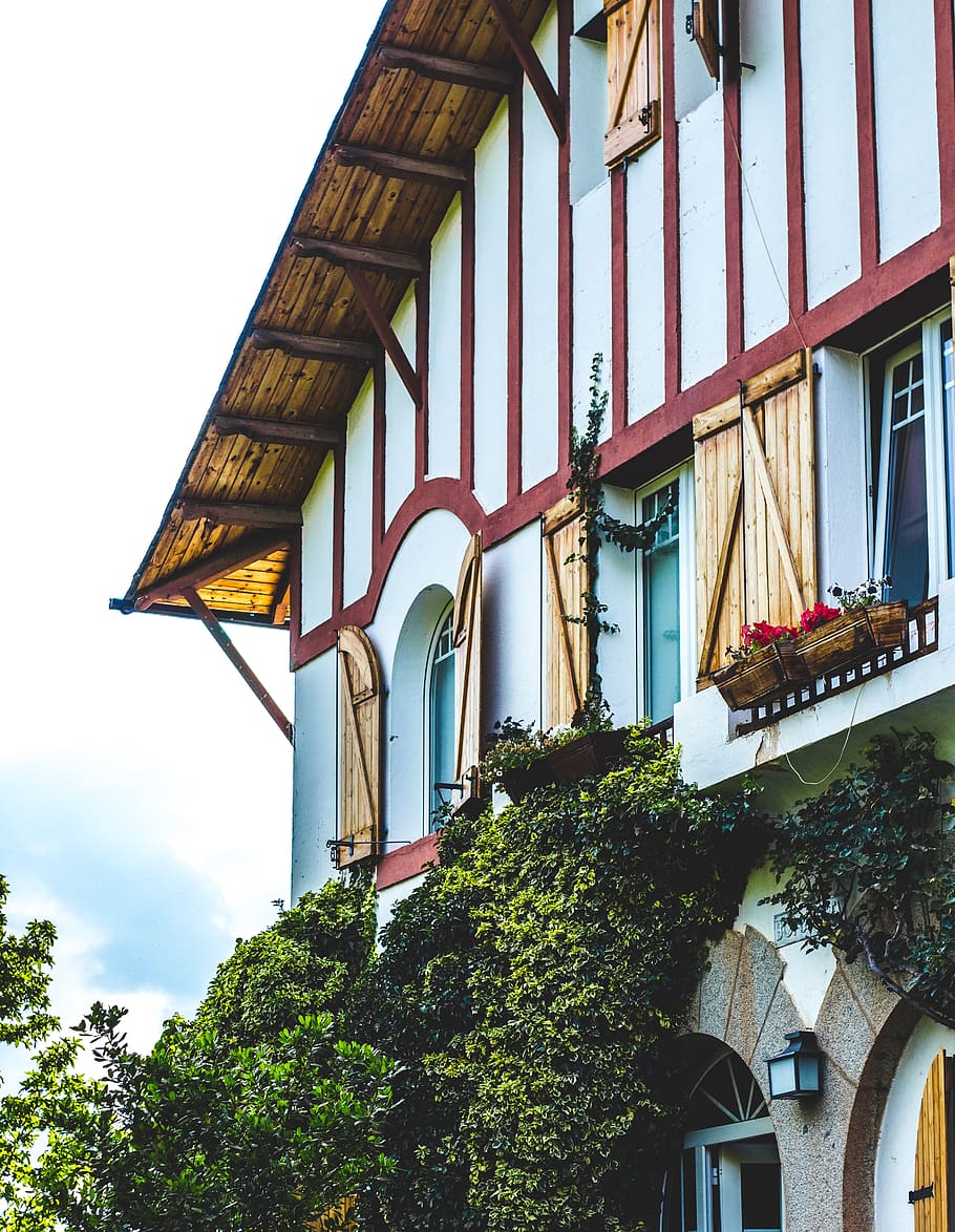 spain, puigcerdà, green, plants, nature, house, trees, windows HD wallpaper