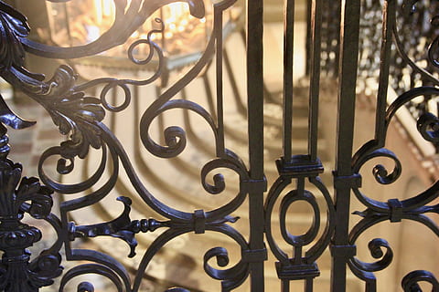 railing, ironwork, design, metal, ornamental, wrought, style HD wallpaper