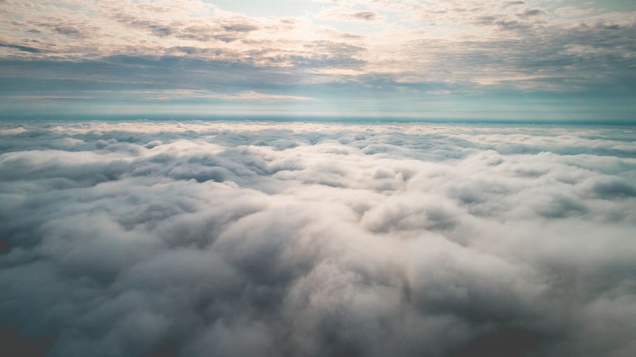 sky, blue, clouds, nature, landscape, summer, sunset, sunrise HD wallpaper