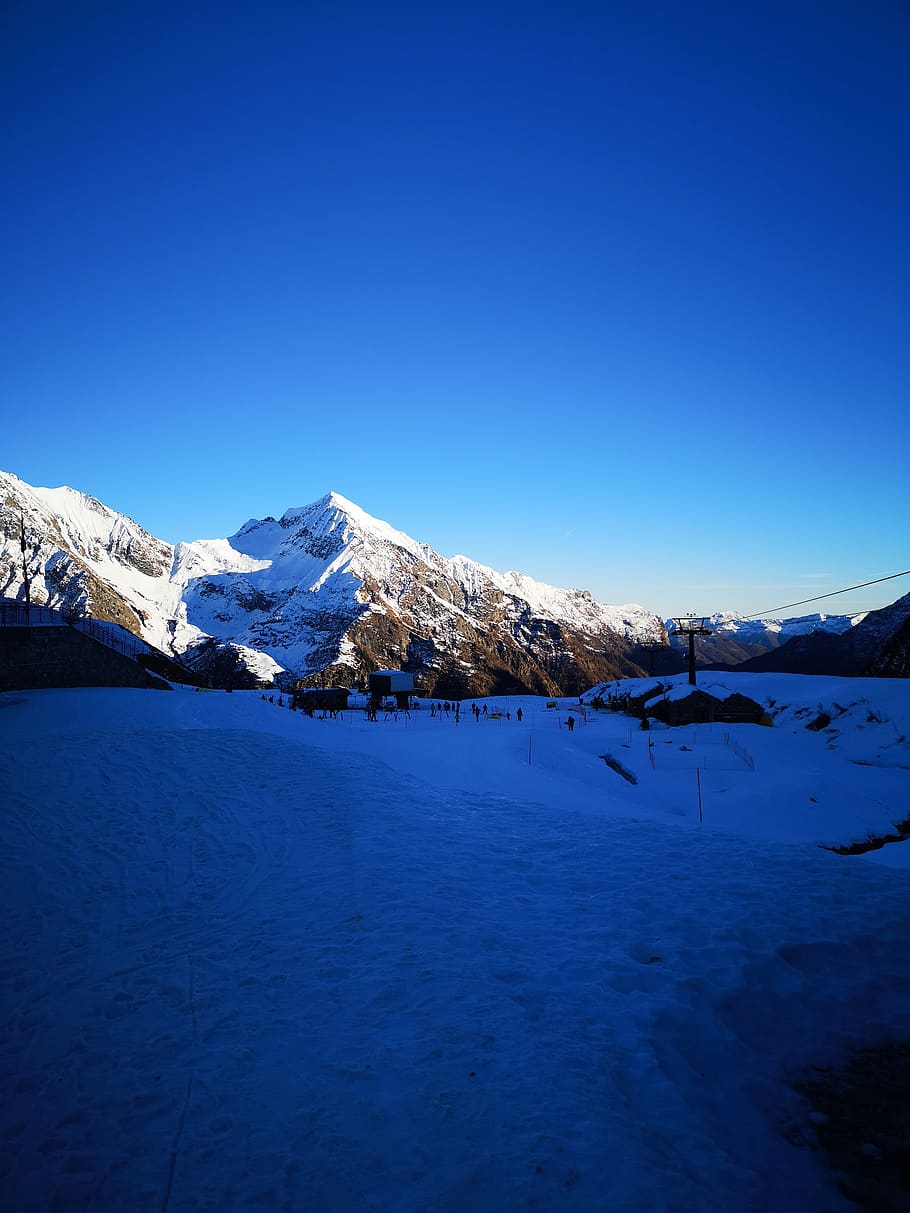 mountain, snow, piemonte, monte rosa, winter, landscape, pianalunga HD wallpaper
