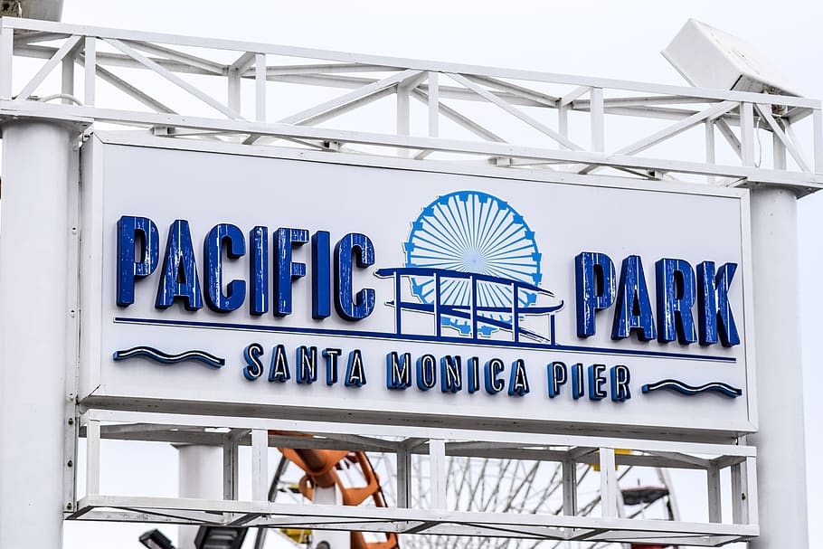 santa monica, united states, pier, california, sign, pacific park, HD wallpaper