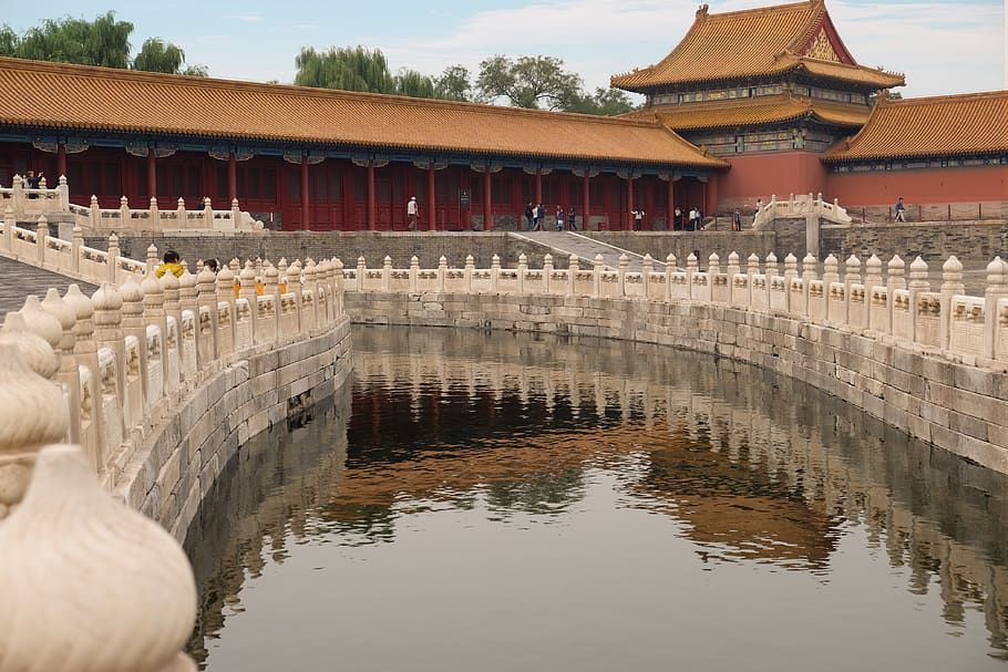 building, architecture, castle, moat, fort, temple, beijing HD wallpaper