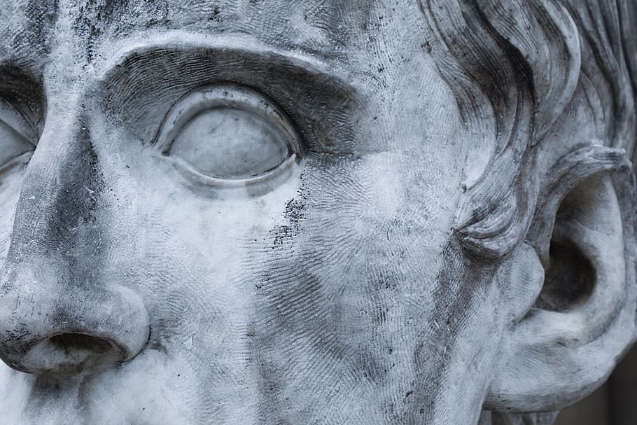 statue, face, sculpture, art, head, section, portrait, close up HD wallpaper