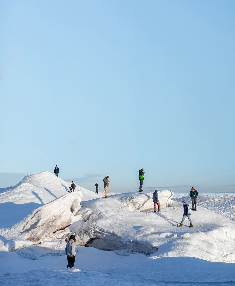 united states, allouez, seven mile point, nature, white, snow, HD wallpaper