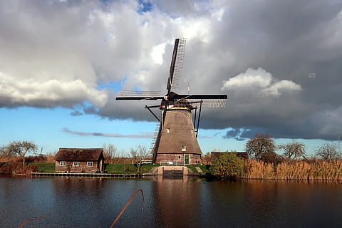 kinderdijk, mill, wind mill, netherlands, holland, wicks, windmill HD wallpaper