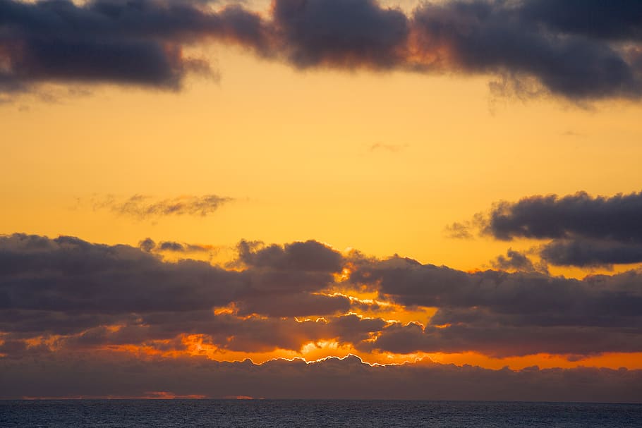 encinitas, united states, ocean, pacific, clouds, sunset, california, HD wallpaper