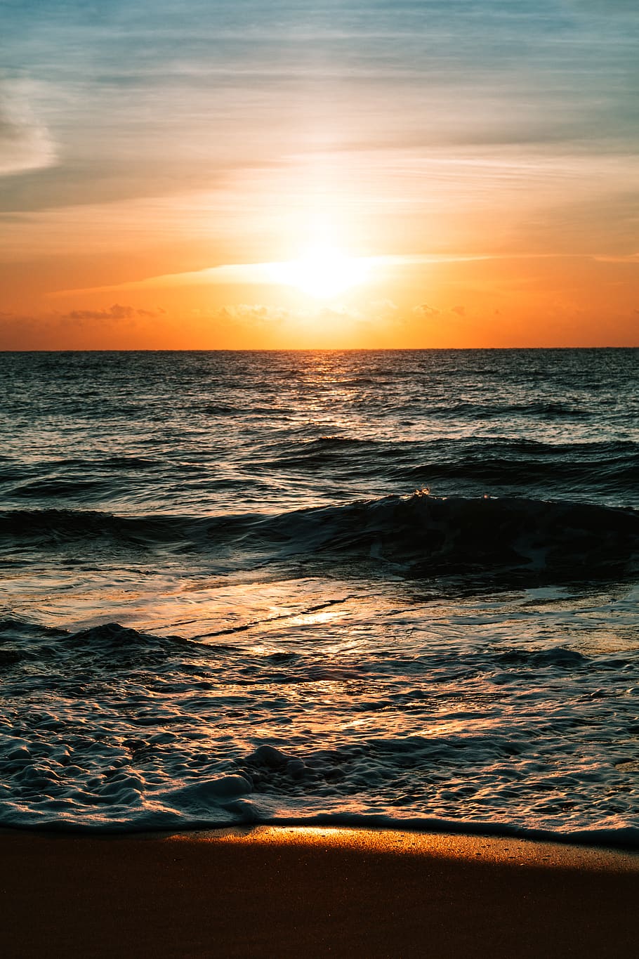 beach during golden hour, sea, sunset, water, sky, scenics - nature HD wallpaper