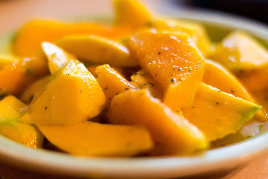 mango, chow, fruit, salad, healthy, fresh, vegetarian, vitamins HD wallpaper