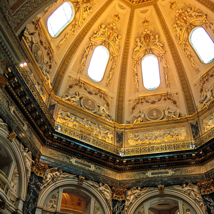 vienna, austria, ceiling, museum, statues, architecture, built structure HD wallpaper