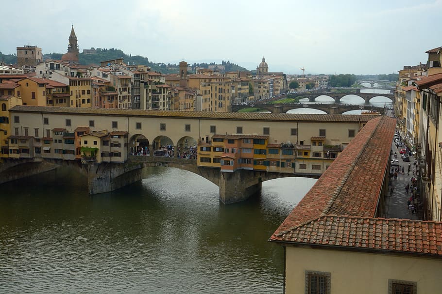 italy, florence, arno, river, ponte vecchio, renaissance, building exterior, HD wallpaper