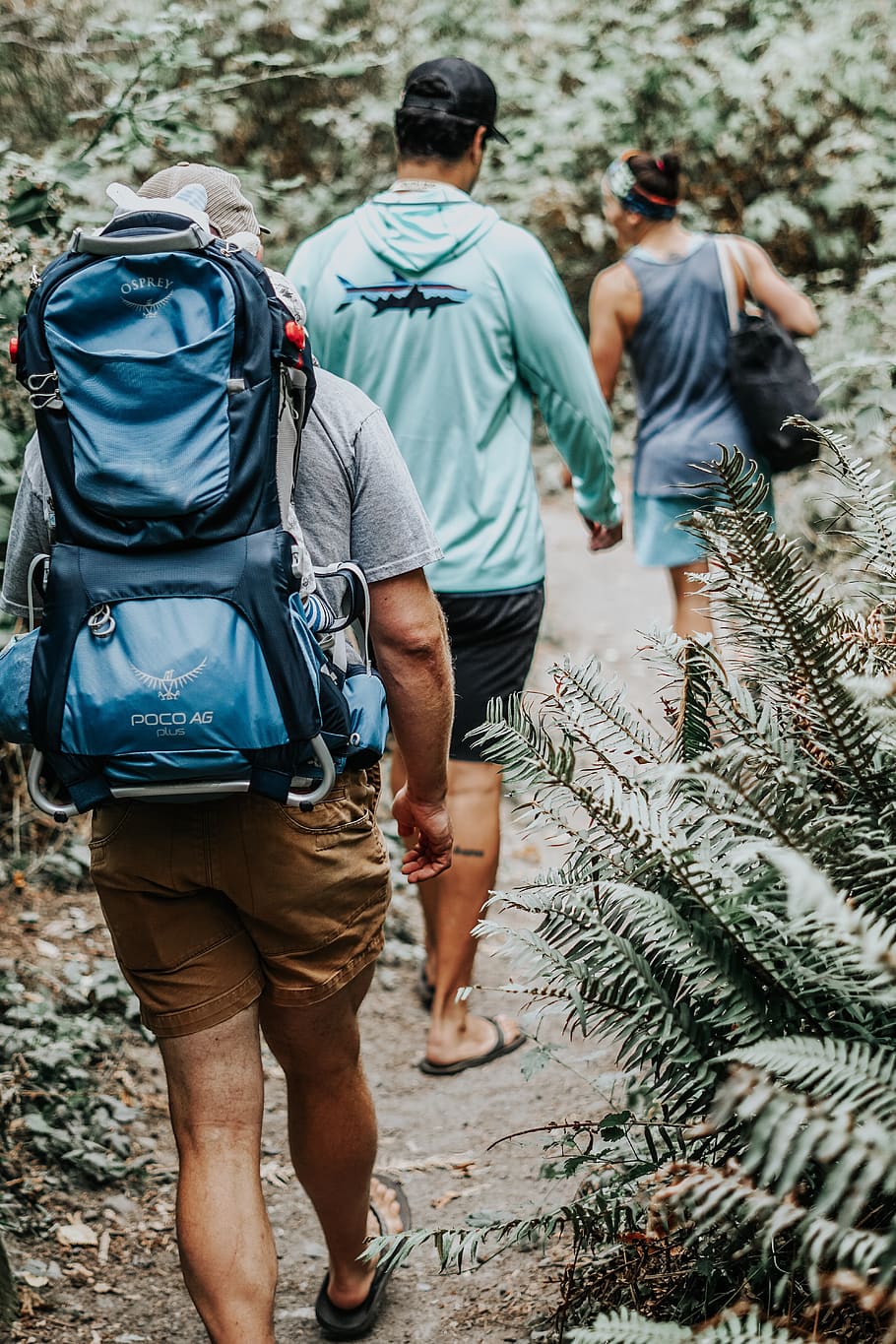 men's three assorted-color tops, person, human, people, backpack HD wallpaper
