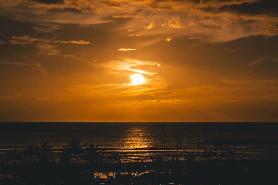Sunrise Photography, backlit, beach, clouds, dusk, evening, golden hour HD wallpaper