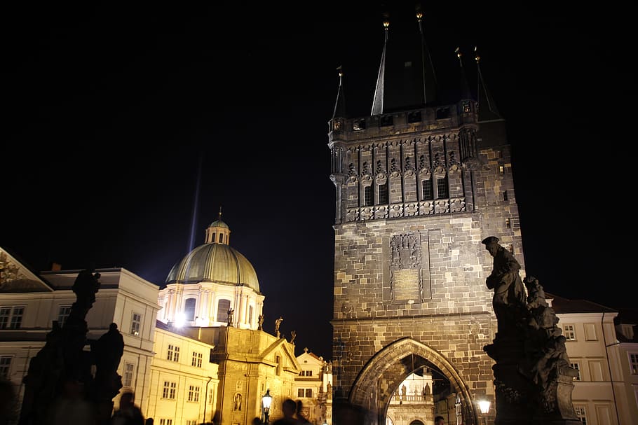 cityscape, Prague, night, architecture, building exterior, built structure HD wallpaper