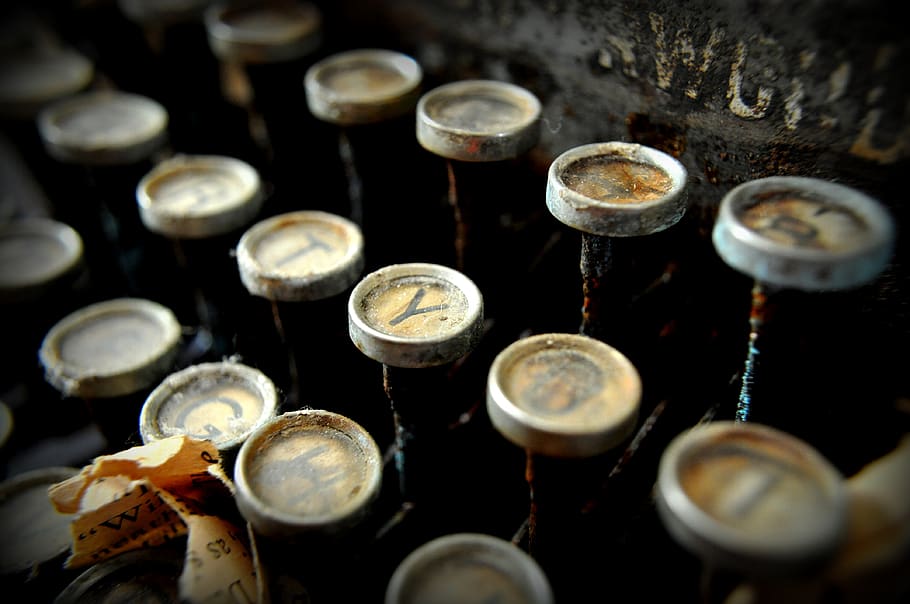 typewriter, selective focus, old, close-up, metal, no people HD wallpaper