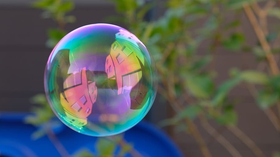 soap bubble, mirroring, soap bubbles, float, summer, reflexes HD wallpaper