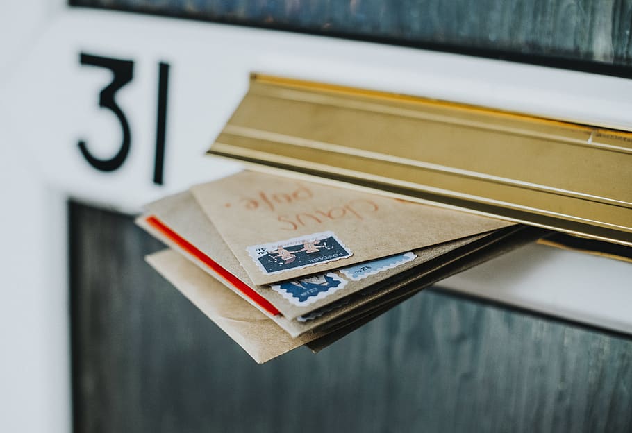 Brown Envelopes in Mail Box, delivery, mailbox, postbox, number HD wallpaper