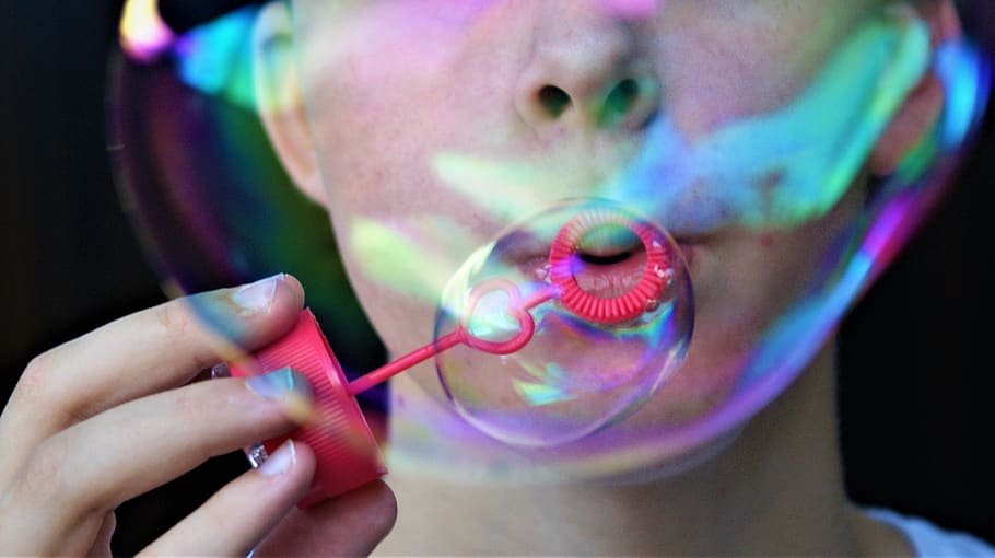 call bladder, blowing, child, play, to call, fun, soapy water HD wallpaper