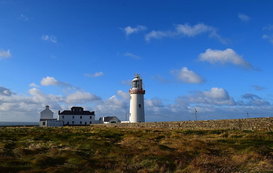 lighthouse, landscape, sky, nature, ireland, built structure HD wallpaper