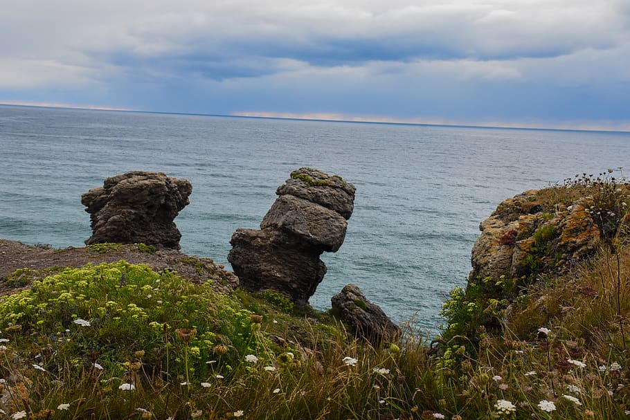 costa, cantábrico, rocas, mar, naturaleza, colores, arrecifes, HD wallpaper