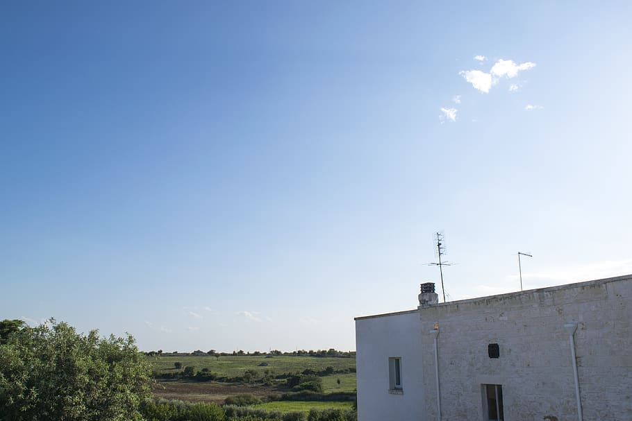sky, blue, elia clerici, agriturismo citrignano, farmhouse, HD wallpaper