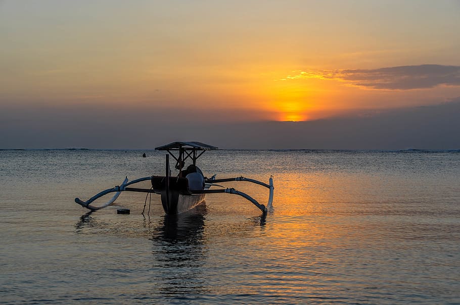 indonesia, bali, sunset, water, sky, scenics - nature, beauty in nature HD wallpaper