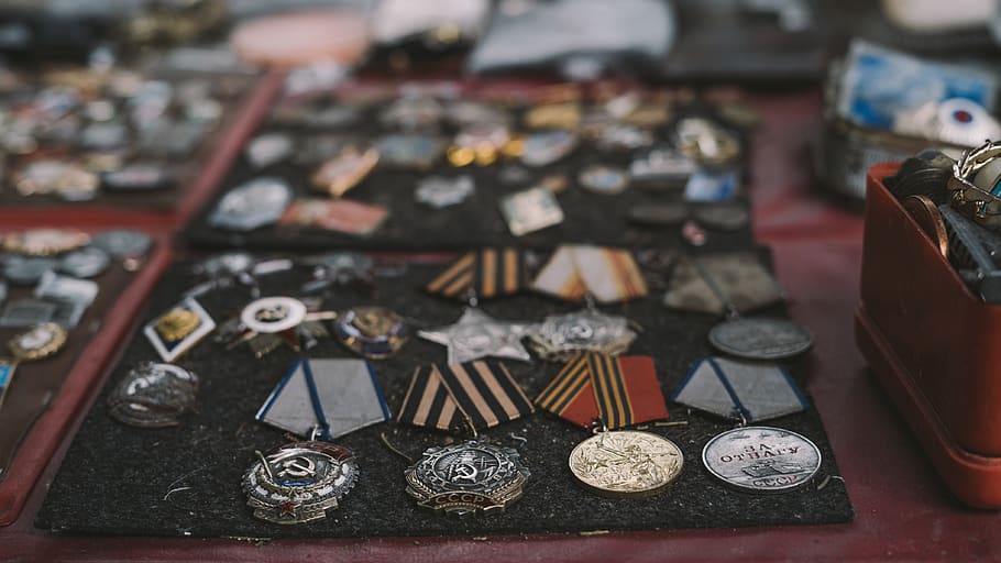 depth of field photo of medal collection, georgia, tbilisi, antique, HD wallpaper