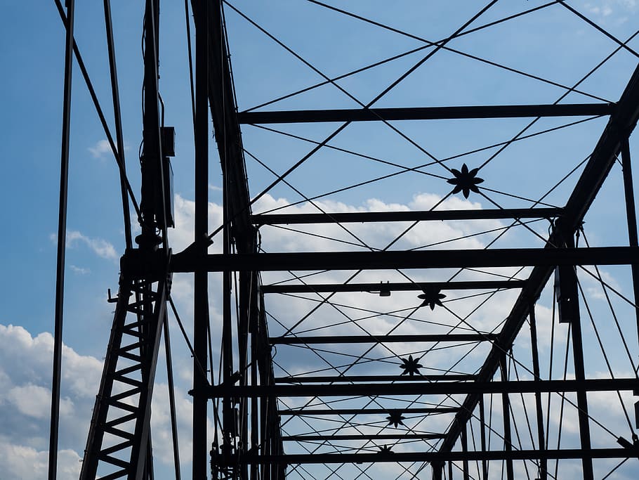 Bridge Silhouette in Clouds, Architecture, Sky, low angle view HD wallpaper