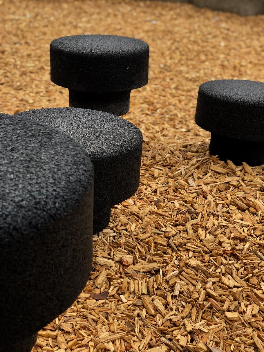 black, texture, chips, playground, rear view, day, nature, land HD wallpaper