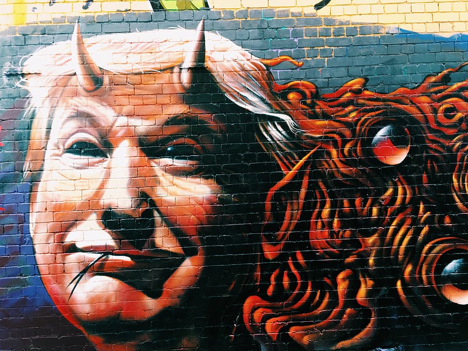 graffitti, donald trump, representation, art and craft, creativity, HD wallpaper