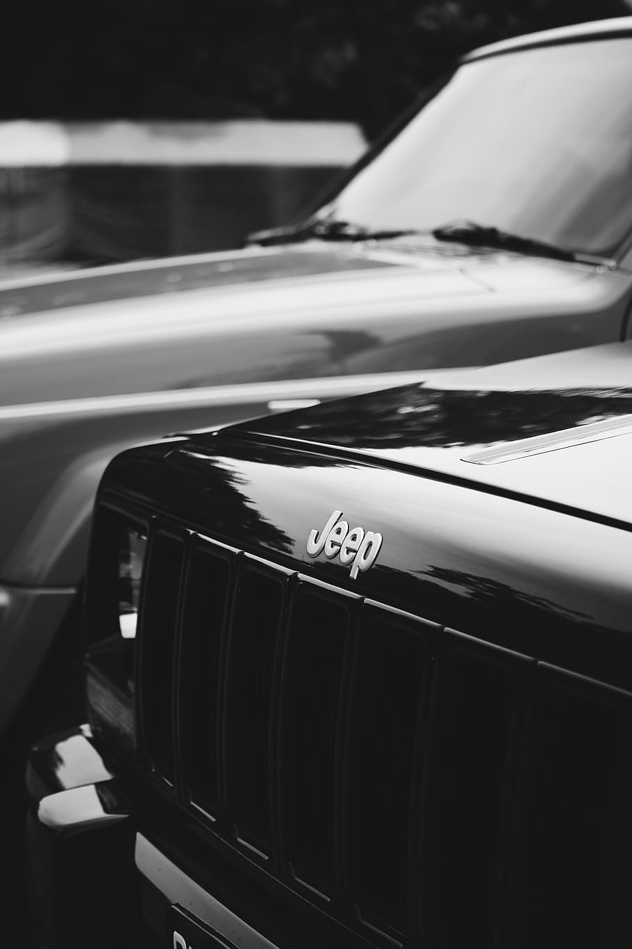black Jeep car, transportation, vehicle, automobile, tire, trademark HD wallpaper