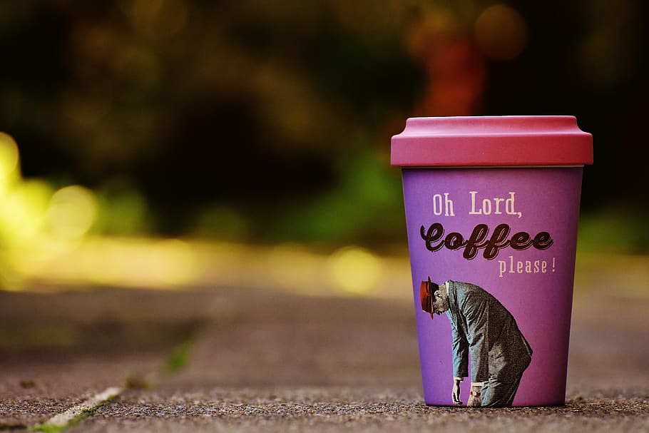 Pink Oh Lord, Coffee Please! Disposable Cup, beverage, blur, break HD wallpaper