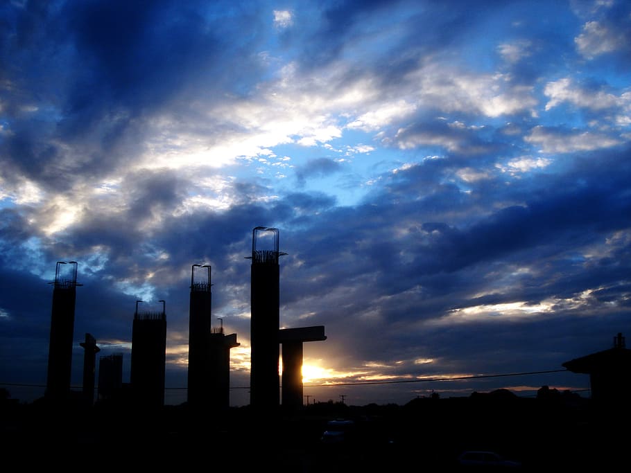 sky, industry, sunset, cloud - sky, building exterior, architecture HD wallpaper