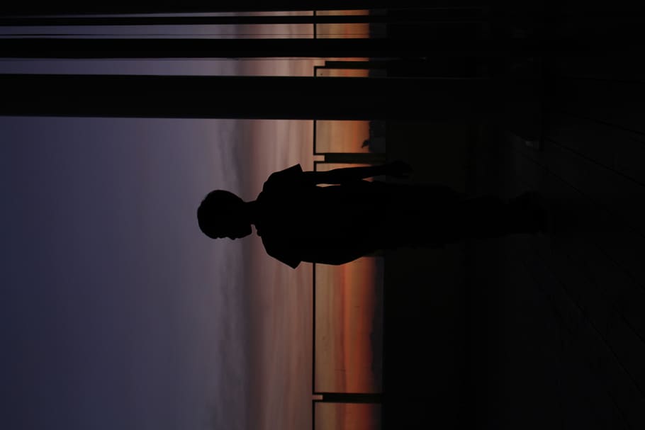 cebu, silhouette, twilight, sunset, philippines, indoors, one person HD wallpaper