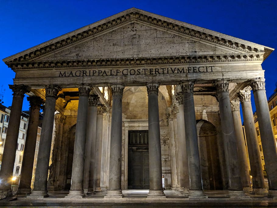italy, roma, piazza della rotonda, morning, ancient, pantheon