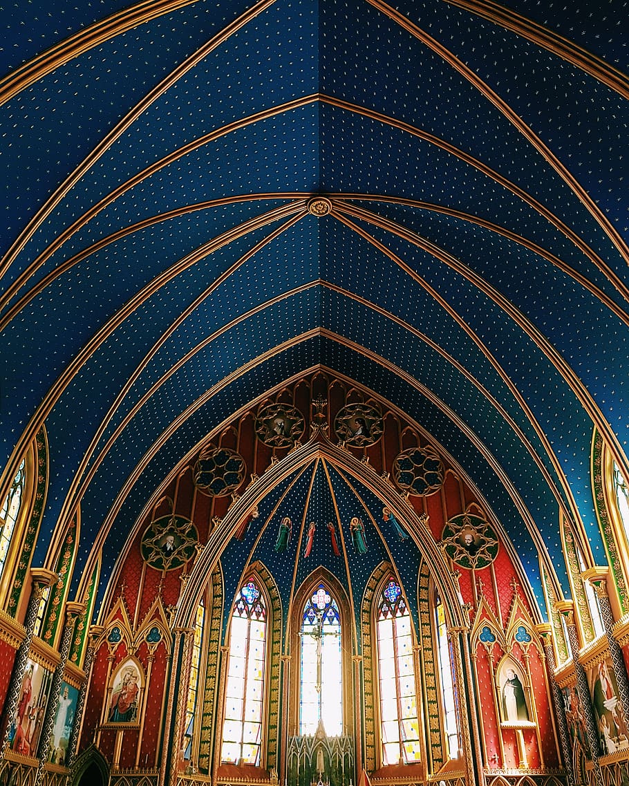 Photography of an Ornate Dome Ceiling, ancient, arch, arches HD wallpaper