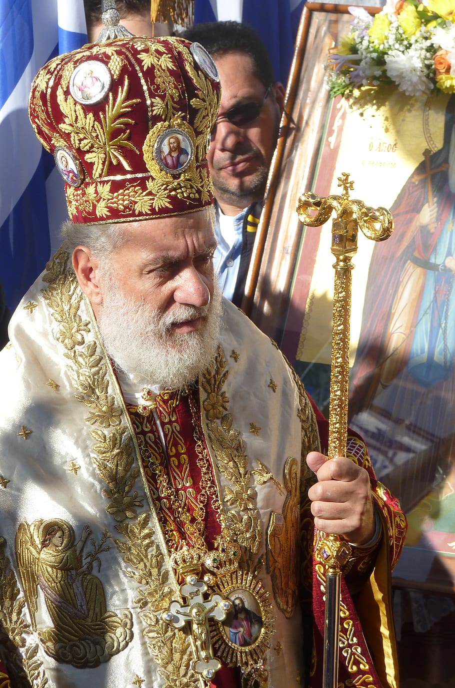pope, procession, greece, mykonos, orthodox, cross, worship HD wallpaper