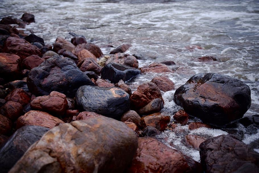 uruguay, atlantida, rocks, sea, water, solid, rock - object, HD wallpaper