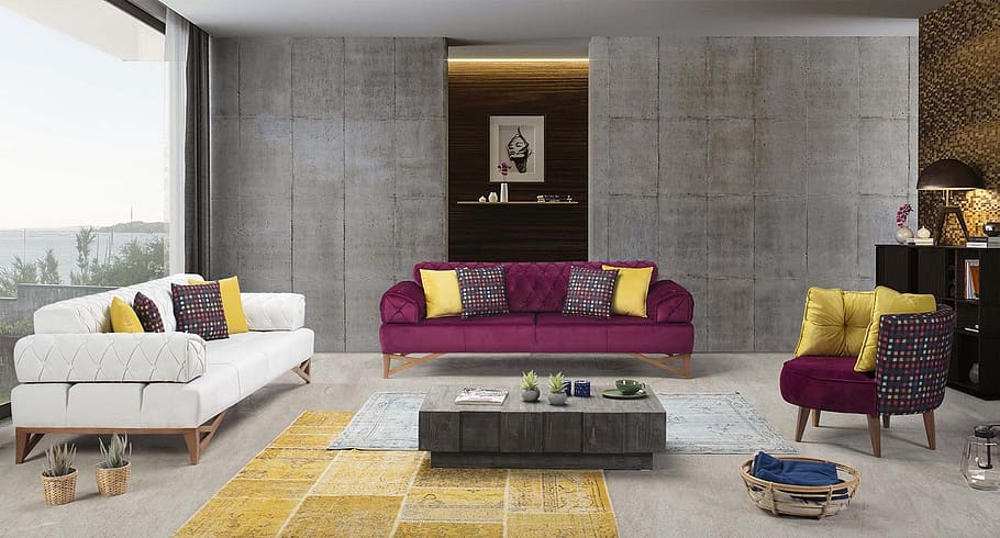 furniture, contemporary, inside, sofa, indoors, domestic room HD wallpaper