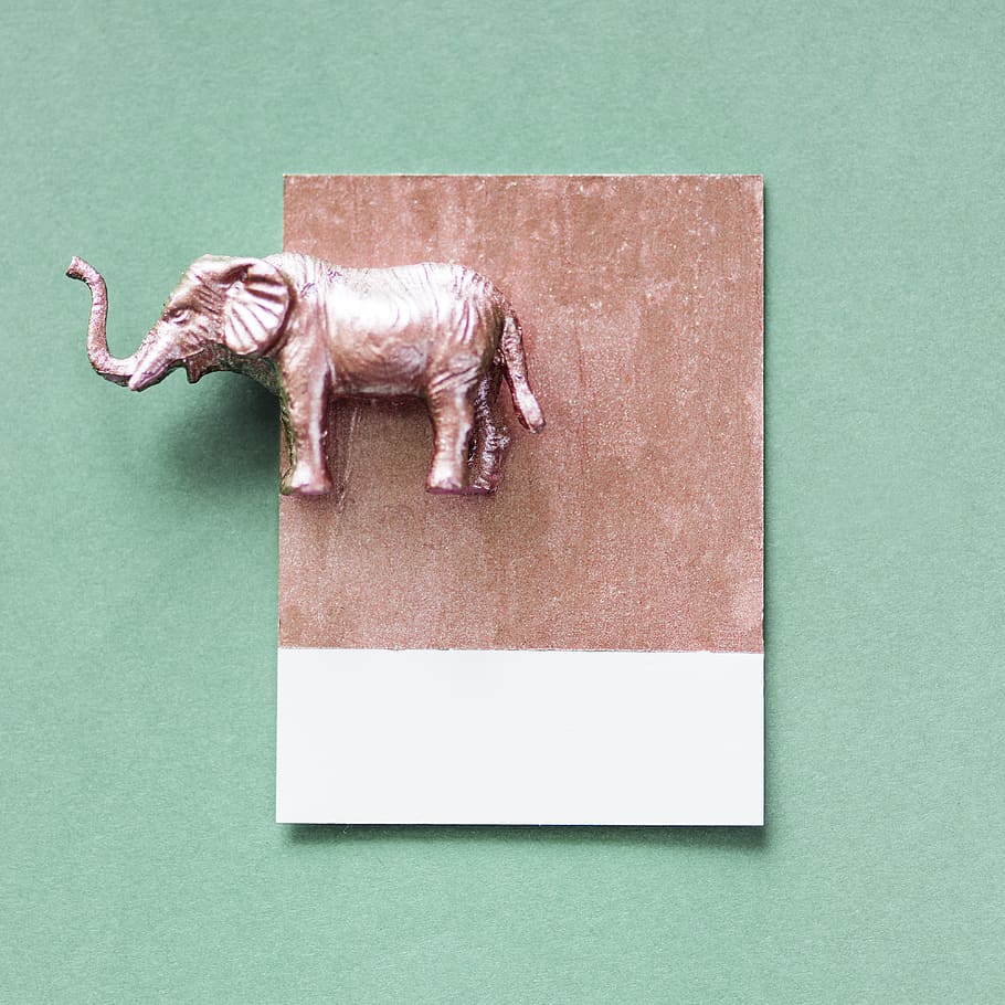 Elephant Wall Decor, animal, metallic, no people, indoors, animal themes HD wallpaper
