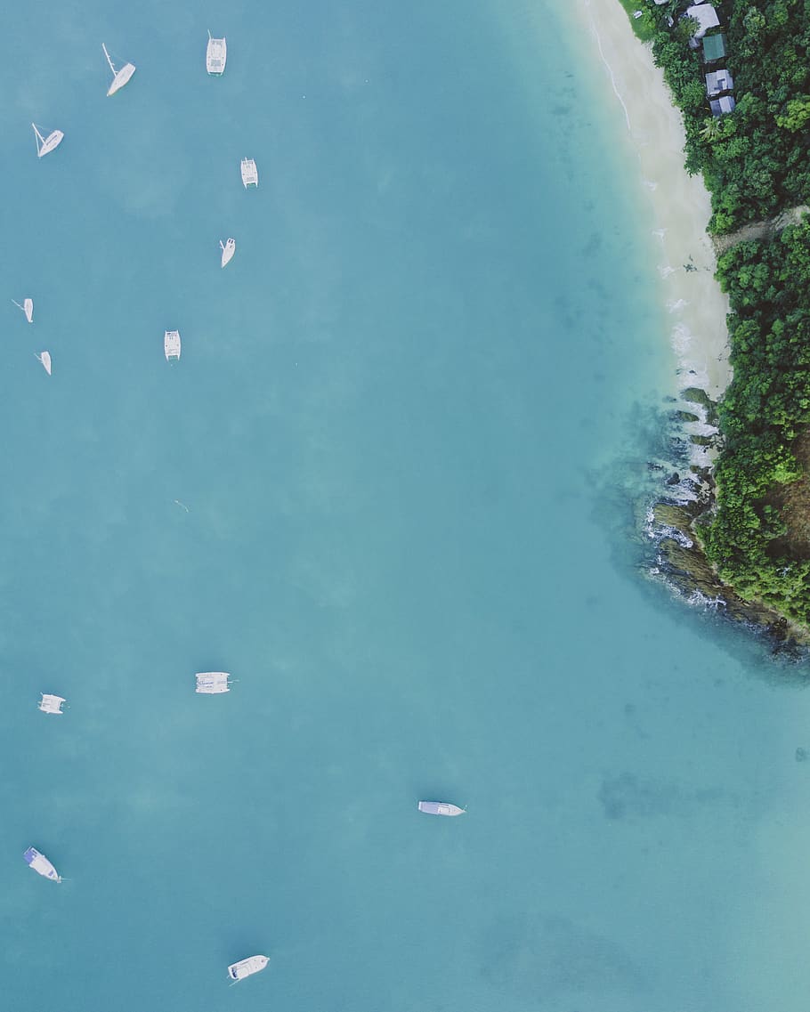 thailand, drone, trees, beach, ocean, water, no people, day HD wallpaper