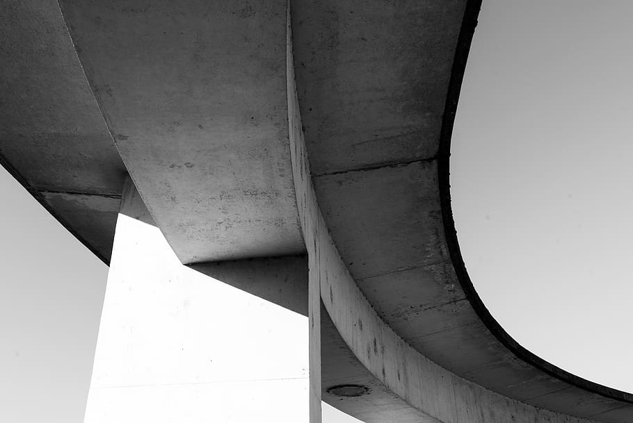 skyway, road, overpass, architecture, concrete, building, bow HD wallpaper