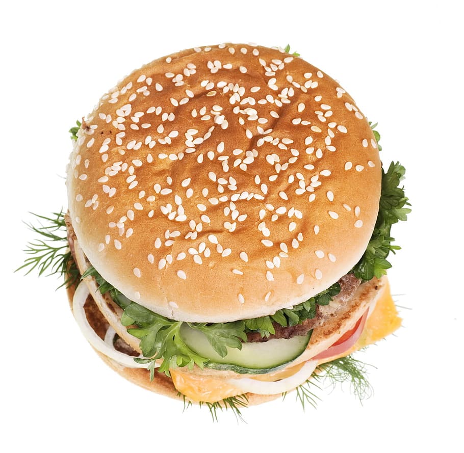 hamburger, food, fast, salad, diet, grilled, meal, dinner, sandwich