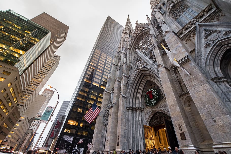 new york, united states, st. patrick's cathedral, st patrick, HD wallpaper