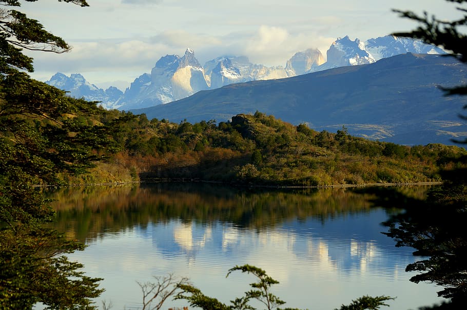 chile, patagonia camp, mountain, beauty in nature, water, reflection HD wallpaper