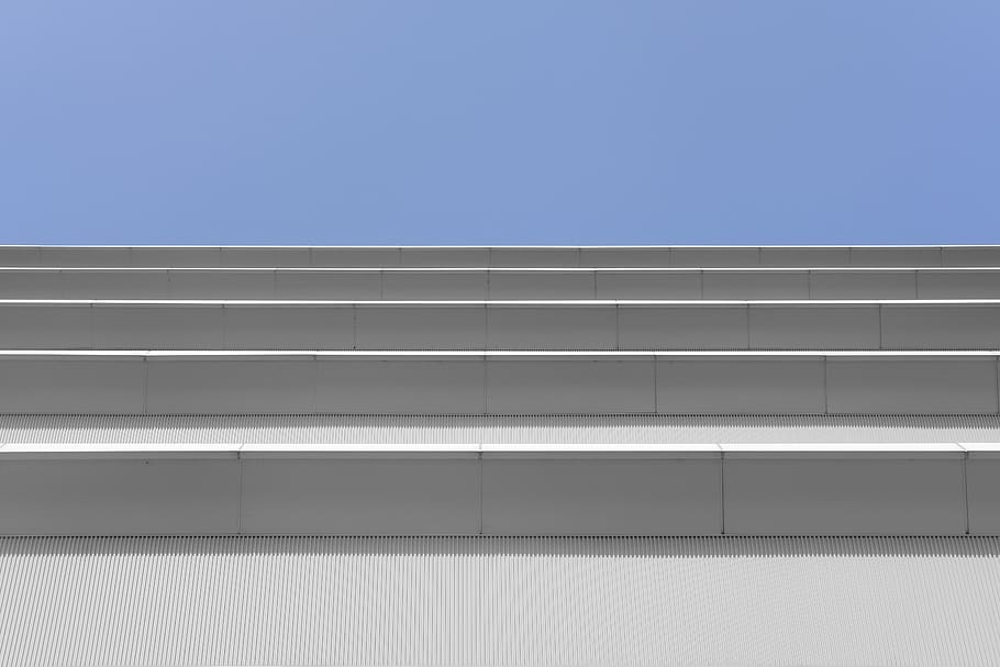 white tile stair, architecture, clear sky, built structure, low angle view HD wallpaper