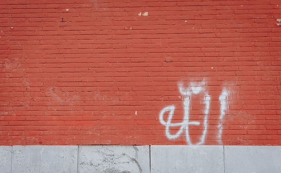 orange concrete wall brick, wall - building feature, text, communication HD wallpaper