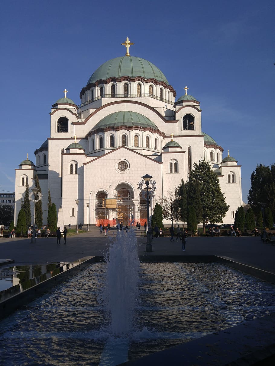 temple, church, architecture, belgrad, religious, fountain